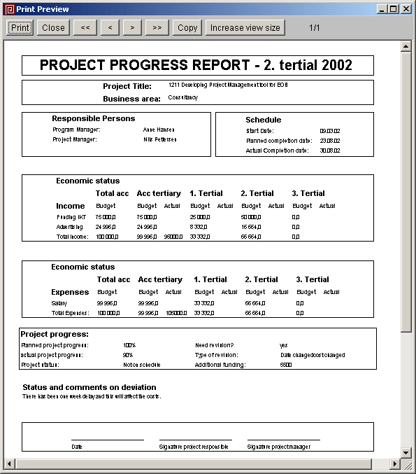 Report Progress